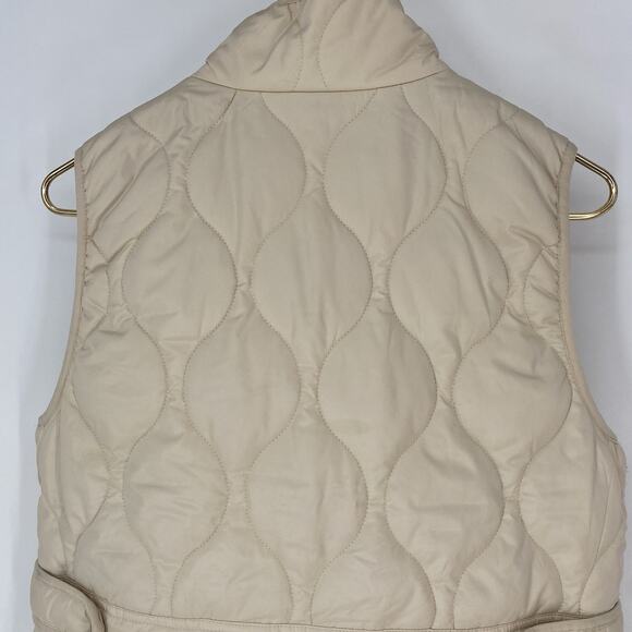 J Crew Quilted Excursion Puffer Vest Ivory Primaloft Women's Size M - Picture 8 of 10